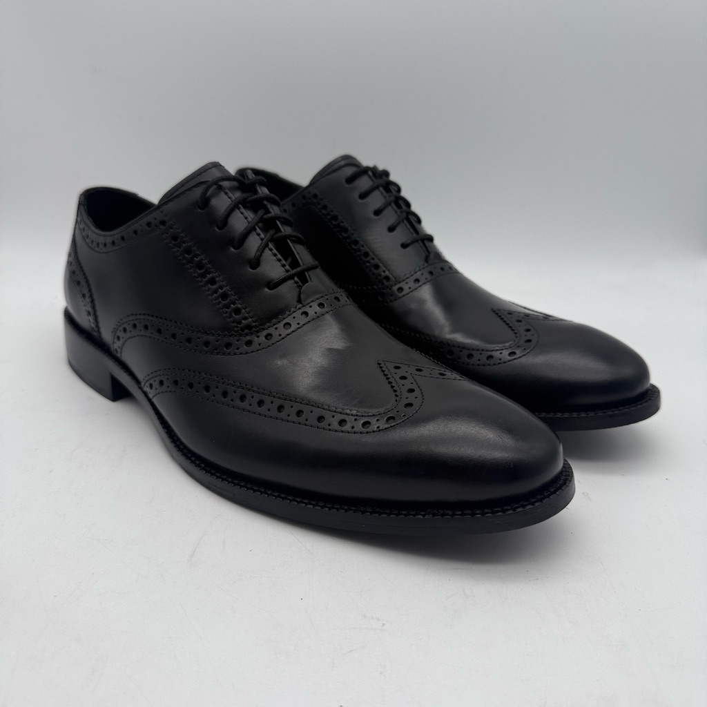 Brand New Cole Haan C12209 Williams Wing Ii Black Leather Wingtip Men's Size 8.5